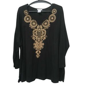 Ulla Popken Black Gold Top 32/34